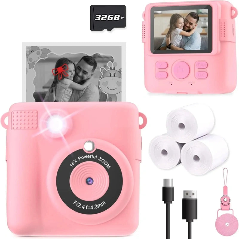 Appareil-Photo-Enfants-Instantané-pour-fille-4-ans rose