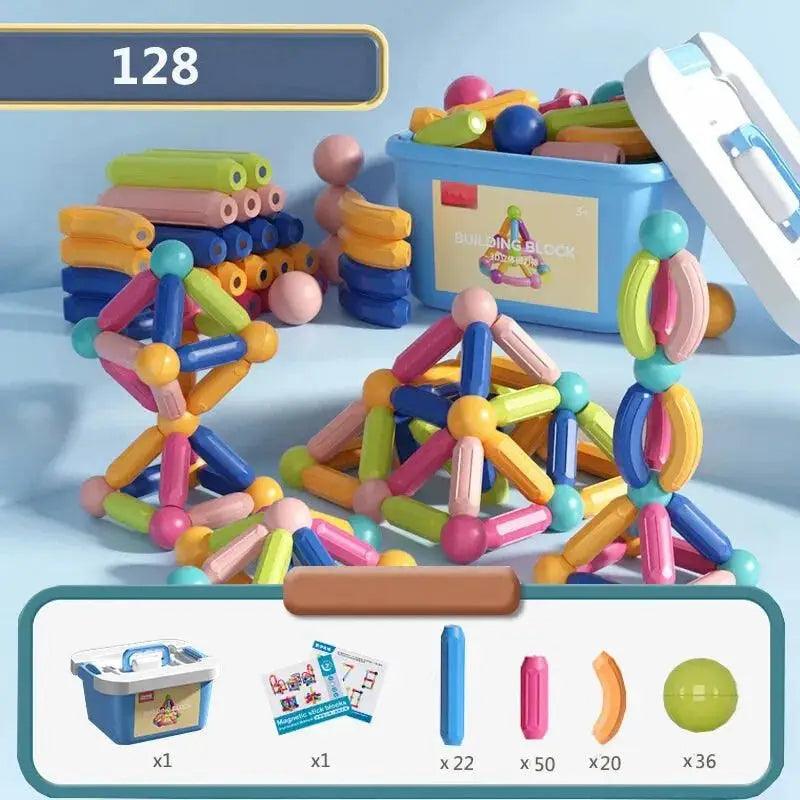 Bloc de Construction Magnétique Montessori | CréaMags™ (Dès 2 ans)