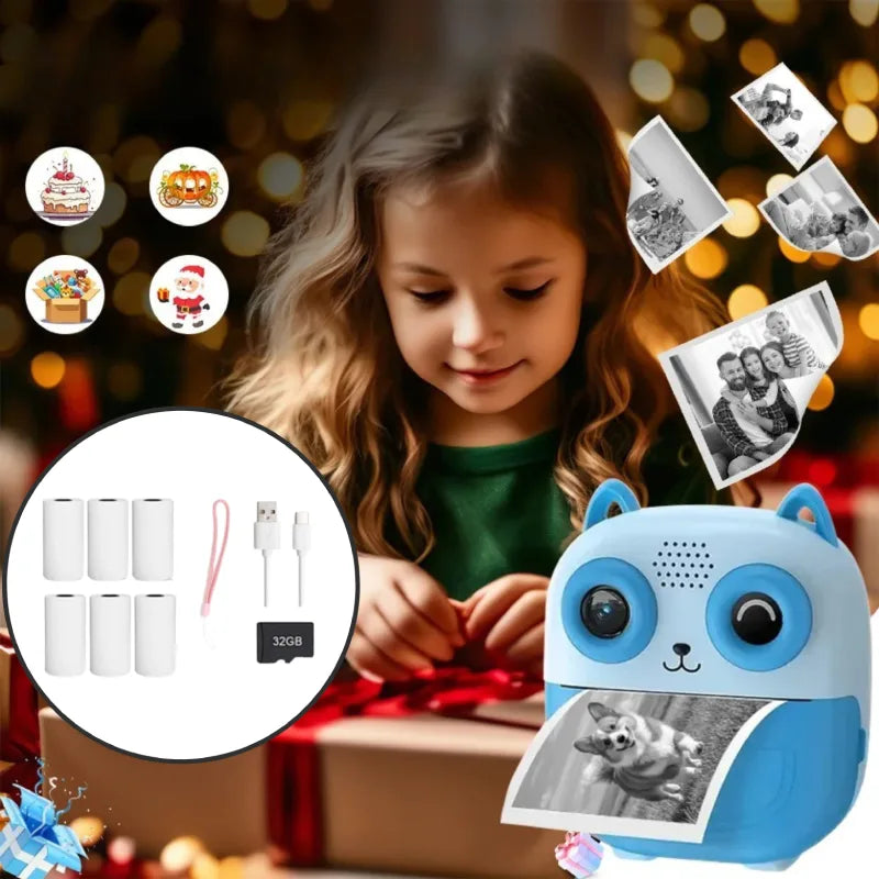 Appareil Photo Impression Enfant Chatton avec Jeux