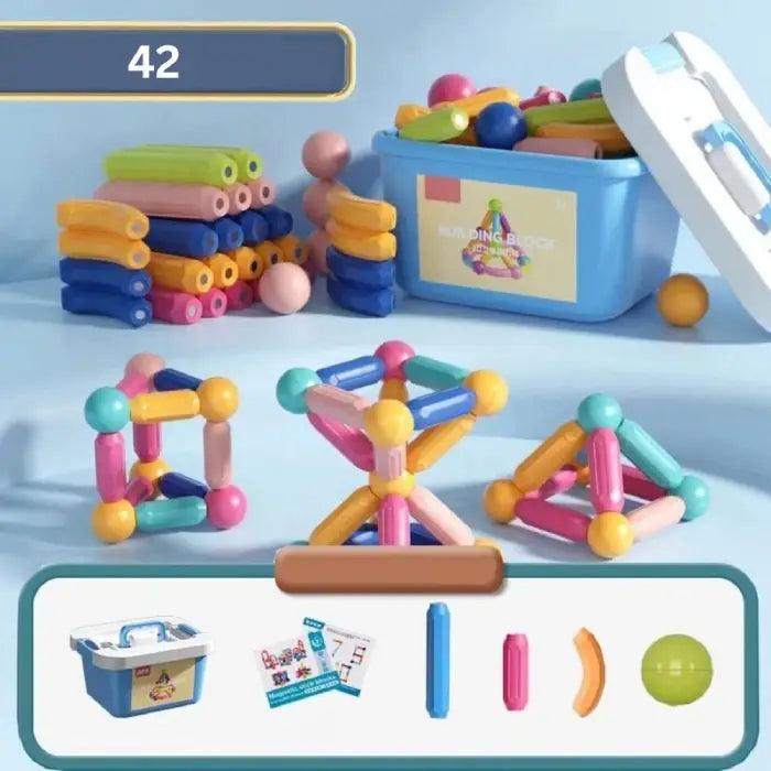 Bloc de Construction Magnétique Montessori | CréaMags™ (Dès 2 ans)