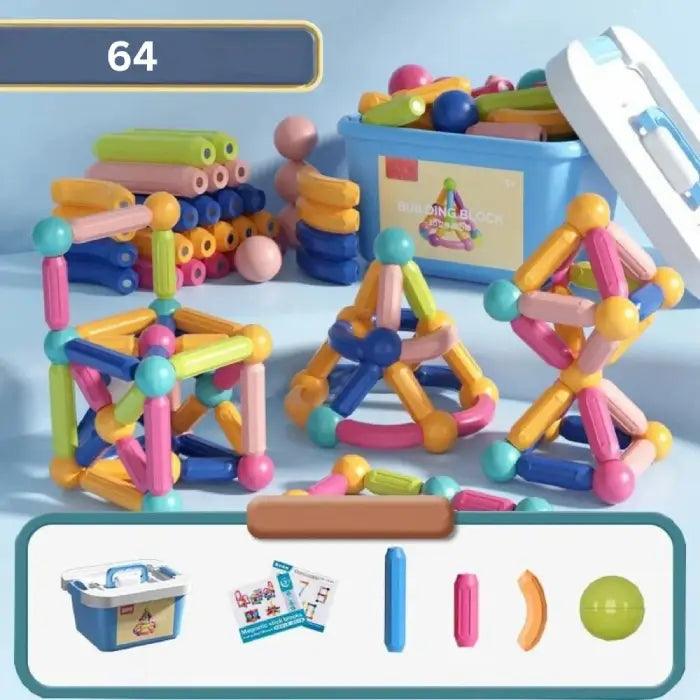 Bloc de Construction Magnétique Montessori | CréaMags™ (Dès 2 ans)