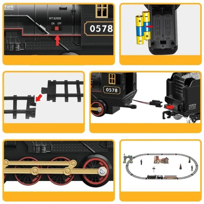 TRAIN ELECTRIQUE JOUET TELECOMMANDE AVEC FUMÉE BLANCHE