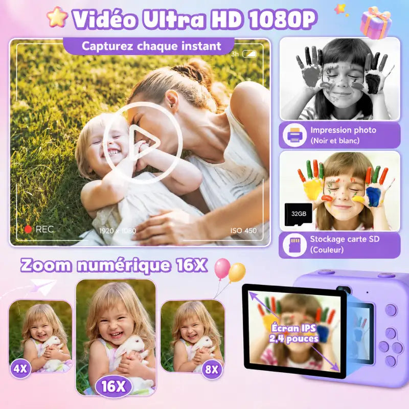 Appareil-Photo-Enfant-Impression-avec-video