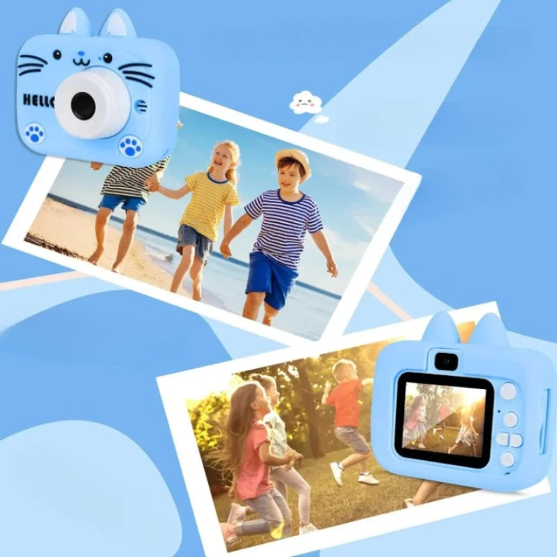 Appareil-Photo-Enfant-Numerique-avec-Filtre-Chat-bleu-voyage