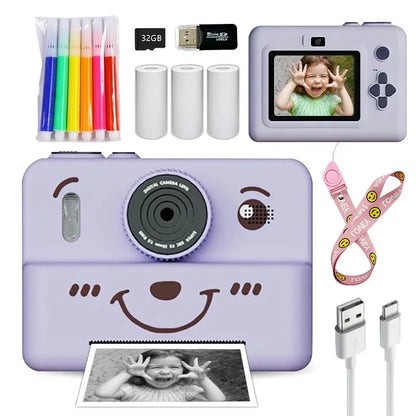 Appareil-Photo-Instantane-Enfants-Ourson-Kawaii-violet