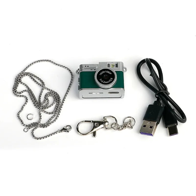 Appareil-Photo-Porte-Cle-Retro-Numerique-vert
