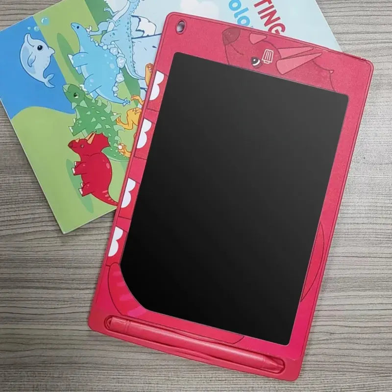 Ardoise-LCD-Effacable-Dinosaur-rouge