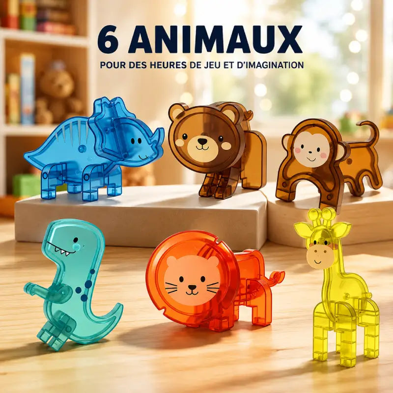 Jeu de Construction Aimanté Animaux Montessori (Dès 2 ans)