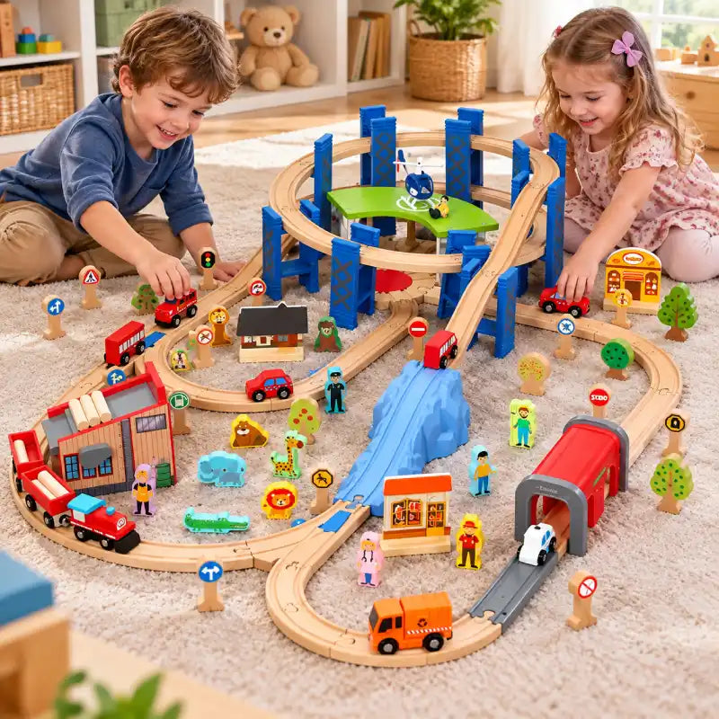Grand Circuit Train Bois Enfant Aventure