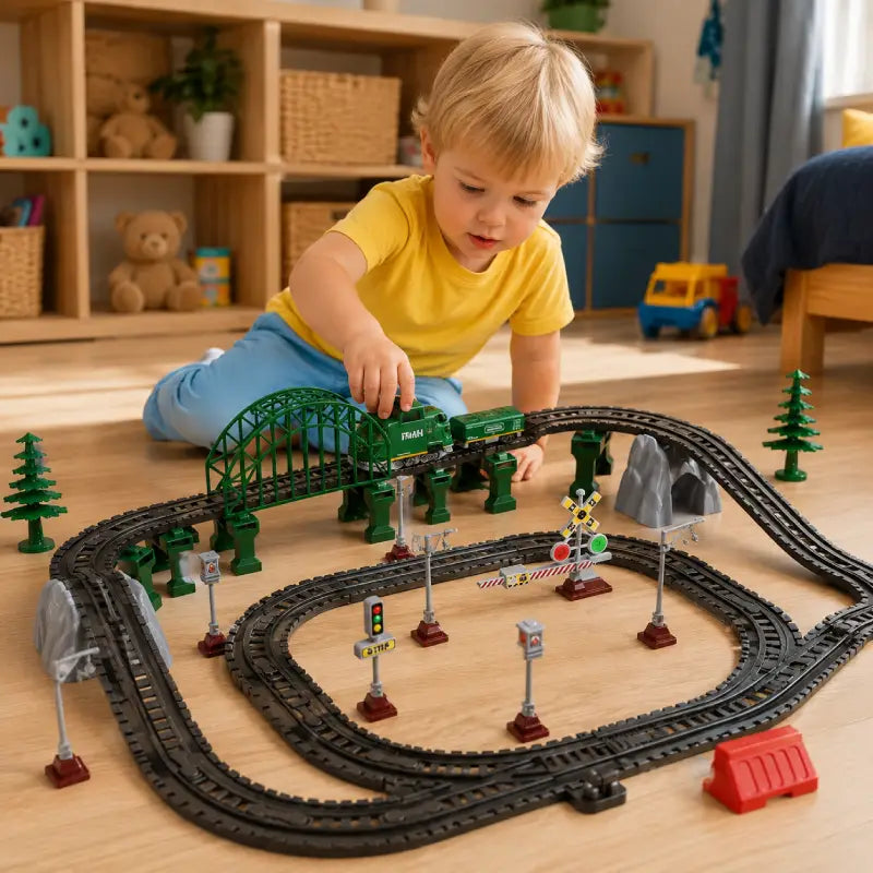 Circuit-Train-Electrique-Enfant-Retro-vert