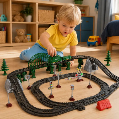 Circuit-Train-Electrique-Enfant-Retro-vert