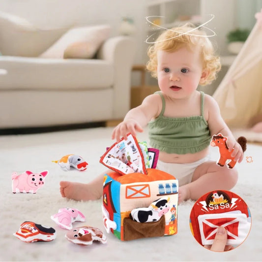 Cube-Eveil-Bebe-Tissu-Ferme-bebe-garcon-10-mois