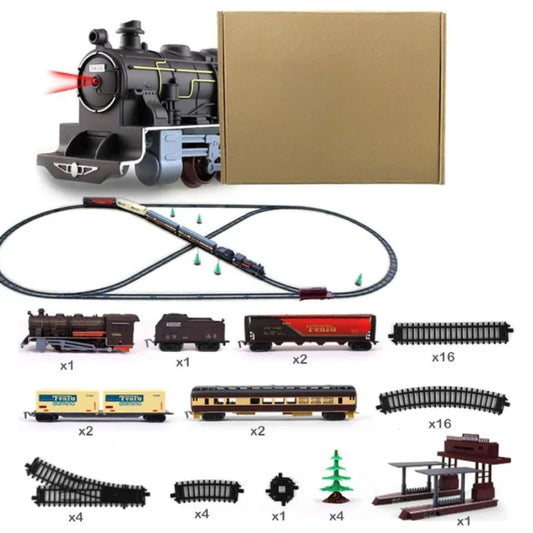 Grand Circuit Train Electrique Lumineux et Sonore