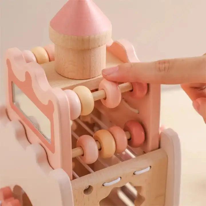 Cube d'activité Montessori en bois – Château Magique 5 en 1