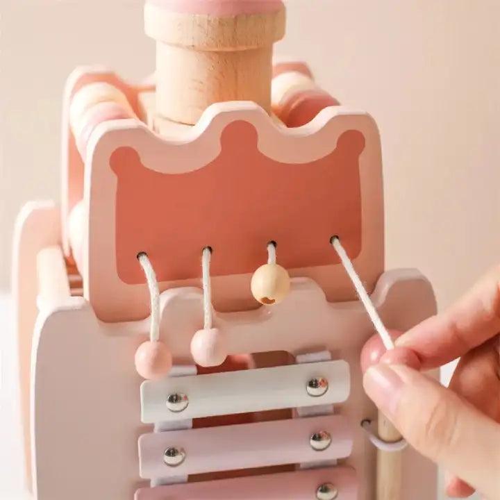 Cube d'activité Montessori en bois – Château Magique 5 en 1
