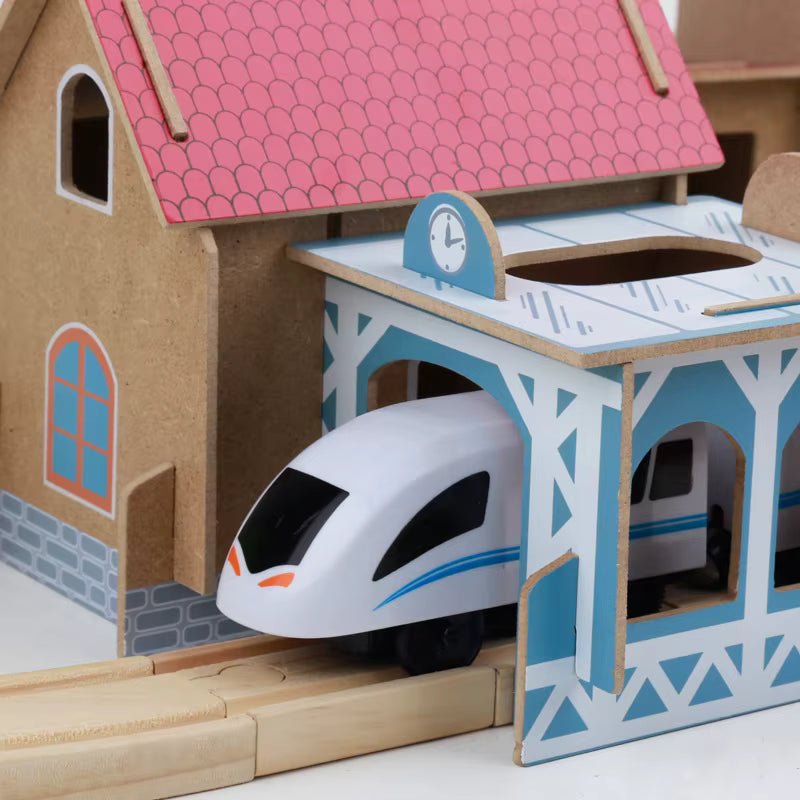 Circuit Train en Bois Electrique Urbain