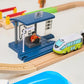 Grand Circuit Train Bois Électrique avec Accessoires