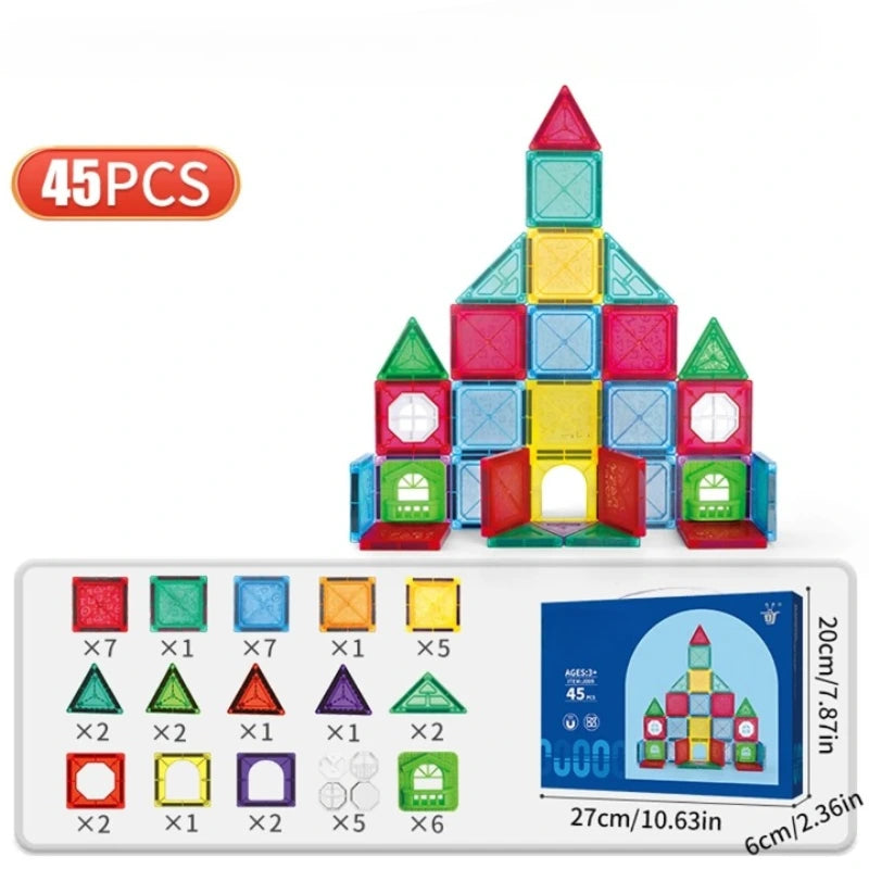 Construction Tuile Magnetique Jouet Montessori (Dès 3 ans)