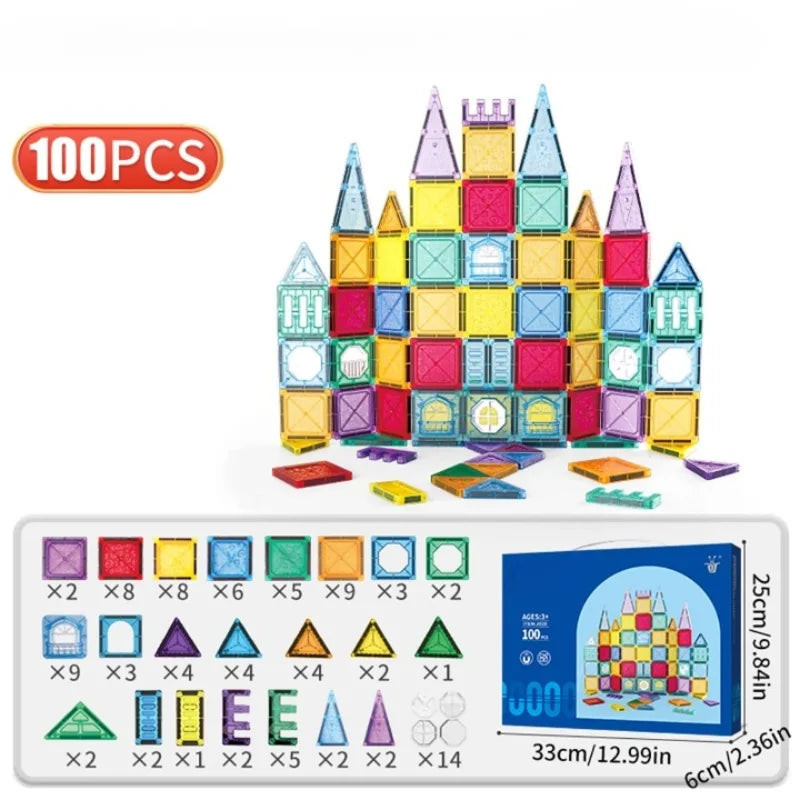 Construction Tuile Magnetique Jouet Montessori (Dès 3 ans)