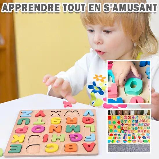 ALPHABET PUZZLE EN BOIS COLORÉ