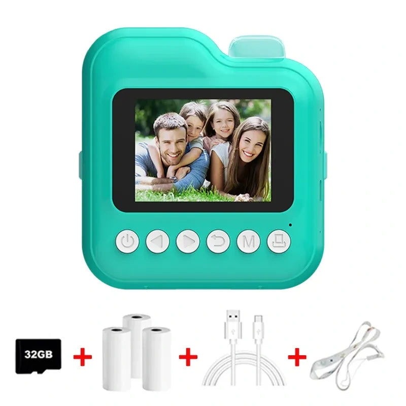 appareil-photo-enfant-bleu-avec-papier-qui-imprime