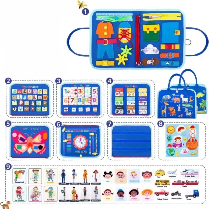 busy board livre en tissu montessori