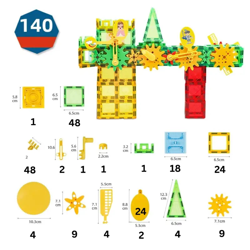 Construction-aimantée-Montessori-cadeau-garçon-3-ans-140-pièces      