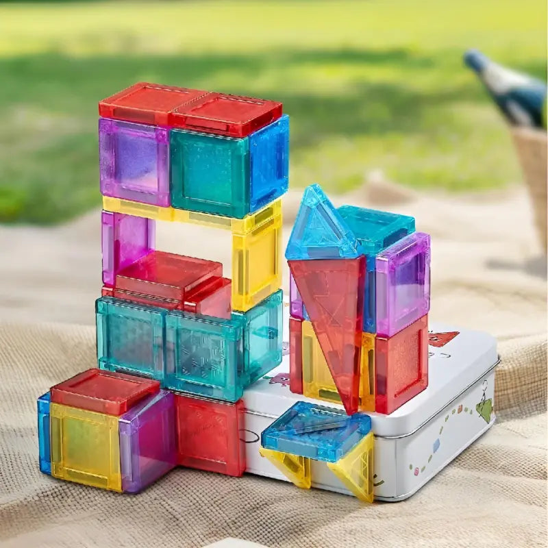 jeu-de-construction-tuiles-magnétiques-Portable- enfant 3 ans 