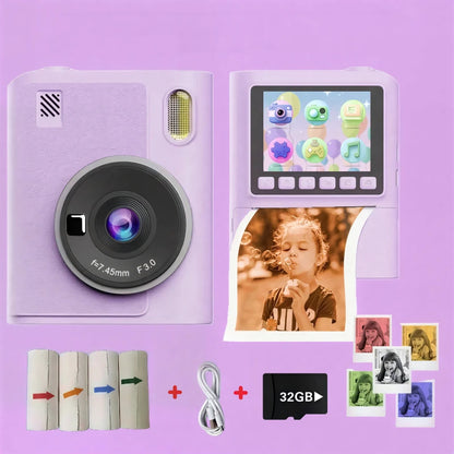 kit Appareil Photo Enfants Instantané fille-violet