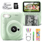 lot-appareil-photo-instantane-enfant-avec-grand-ecran-hd-vert
