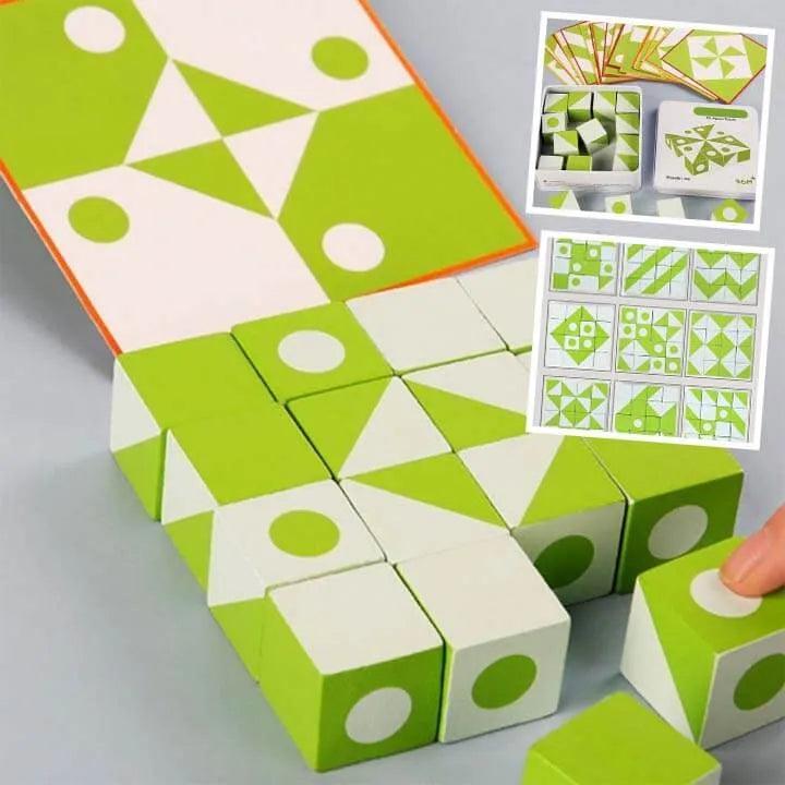puzzle-en-cubes-bois-vert